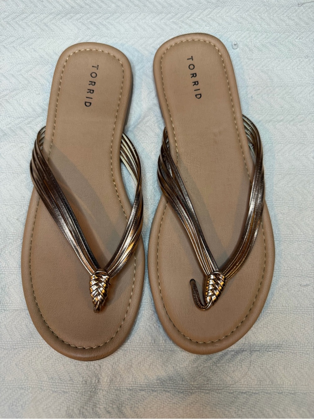 Torrid 11M Rose Gold Metallic Strappy Sandals